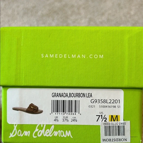 Sam Edelman Granada Brown Buckle Slide Sandals w/box - Picture 2 of 4